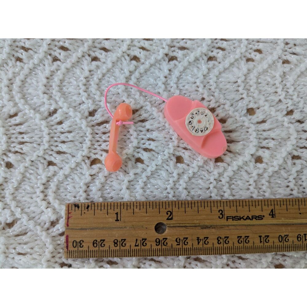 Vintage Pink Barbie Phone with Dial and Cord
